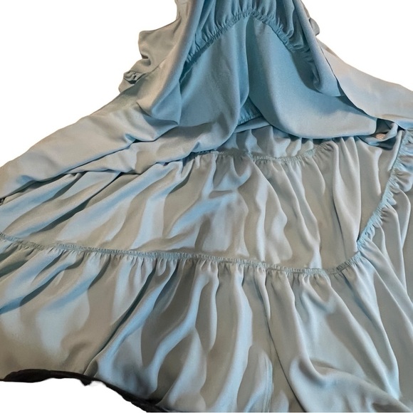Amanda Uprichard x Revolve Ice Blue Wilma Midi Dress Tiered Ruffles Relaxed XL - Picture 13 of 16